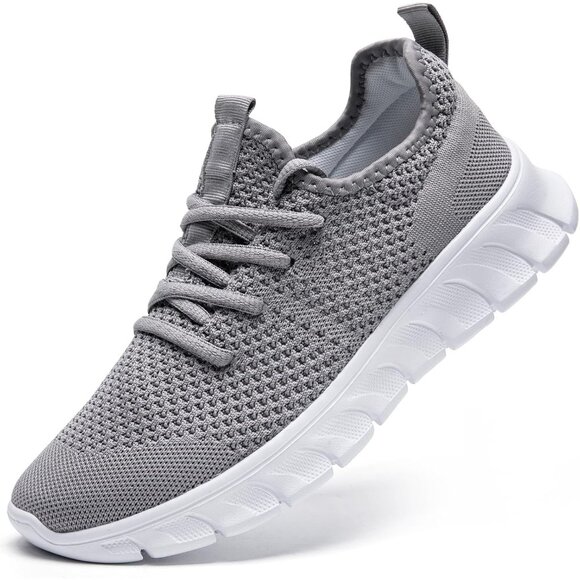 Women B-Grey Running Tennis Slip On Lightweight Workout Sport Jogging Sneakers - Picture 1 of 7